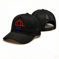 Topi Trucker 5 Panel Kasual Hitam untuk Olahraga, Tersedia Kustom, Berbagai Warna, Desain Logo, Topi Jaring yang Dapat Disesuaikan