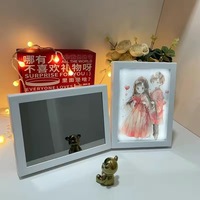 Miroir magique LED personnalisé vierge de sublimation de cadre photo avec chargeur USB pour cadeau
