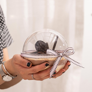 Bola de pastel de mousse transparente, embalaje de postre de Navidad, caja de papel Kraft que se puede abrir, contenedores de plástico para repujado de bolas de caramelo - Product Image 5