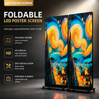 Écran d'affichage publicitaire numérique portable pour salon professionnel, avec support LED léger et réglable en hauteur, pour affichage intérieur