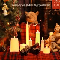 Bougie électronique LED de Noël en plastique de style européen créatif, rechargeable par USB, à commande par bouton, design géométrique, veilleuse
