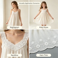 Dentelle de coton pour sous-vêtements et accessoires vestimentaires, bordure de jupe soluble dans l'eau avec code-barres de 6 cm pour enfants