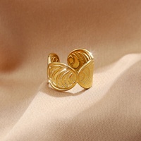 Anneaux ouverts en acier inoxydable à design géométrique Gaovo pour femmes, plaqués or 18 carats, revêtement PVD, résistants à l'eau, résistants à la décoloration, minimalistes