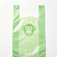 Sac de courses en plastique HDPE vert imprimé sur mesure avec motif animal unique