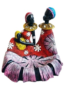 Sculpture africaine en résine de style folklorique - Décoration d'intérieur Marque <span class=keywords><strong>TRIO</strong></span> - Product Image 1