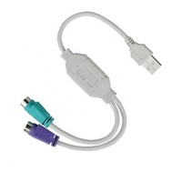 Venta al por mayor de fábrica USB macho a doble PS2 hembra Cable Convertidor para ordenador PC portátil teclado ratón