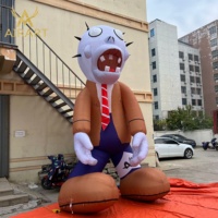 Sculpture géante gonflable de zombie de 4 m de haut pour la décoration de fête d'Halloween, ballon gonflable personnalisé de poupée clown mascotte