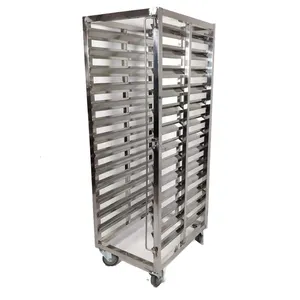 Commercial Bakery for Baking oven Dehydrator and Cooling Room use Folding Baking Rack trolleys with Metal Trays