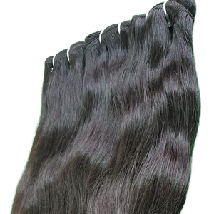 Extensions de cheveux tissés en cheveux Remy indiens de qualité supérieure, couleur noire naturelle, lisses et ondulés, 30 pouces, double trame - Product Image 5