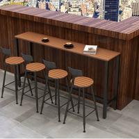 Table de bar haute moderne en WPC et métal pour extérieur, anti-corrosion, pour balcon, cour, salon de thé, café