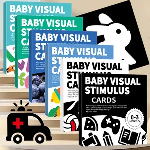 Éducation précoce carte de Stimulation visuelle noir et blanc nouveau-né bébé 0-3 ans bébé formation poursuite jouet en papier coloré - Product Image 2