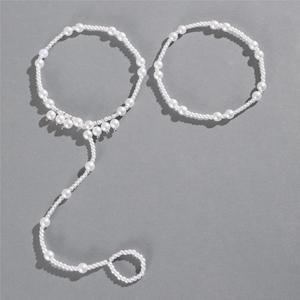 Bracelet multicouche chaud vente en gros longue chaîne de perles pendentif cheville pour sandales <span class=keywords><strong>pieds</strong></span> nus plage pied bijoux de mariée cadeau de fête - Product Image 2