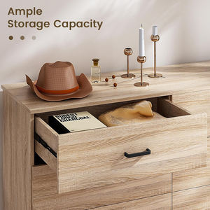 Nu-do आधुनिक लकड़ी पैनल बेडरूम 6-दराज डबल ड्रेसर छाती गहरी दराज बड़े भंडारण आयोजक लिविंग रूम कोठरी - Product Image 3