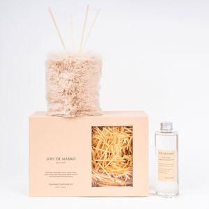 Ensemble diffuseur d'arômes Sofi De Marko Plush Collection, beige, fausse fourrure, parfum d'ambiance pour la maison - Product Image 1