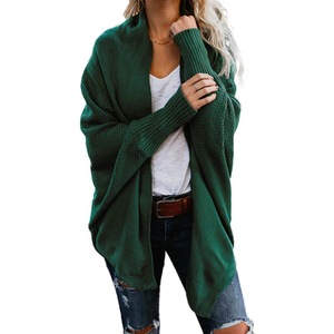 Cárdigan de punto con <span class=keywords><strong>manga</strong></span> de murciélago a la moda de Color sólido 2025 para <span class=keywords><strong>mujer</strong></span> estilo informal para invierno - Product Image 2