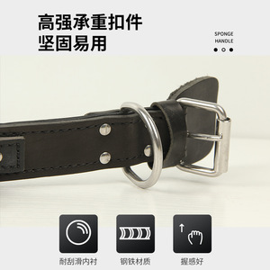 ปลอกคอสุนัขหนังแท้พร้อมหูจับฟองน้ำ ปรับได้สำหรับฝึกและควบคุม - Product Image 5
