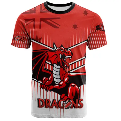 Mens Hipster Red Custom Australian Fire Dragon Print Rugby Tees Stylish Longline Urban Streetwear Latest NYC Fashion T-Shirts