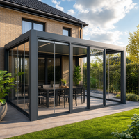Pergola Intelligente en Aluminium à Lames Orientables, Installation Facile, Capteur de Pluie Automatique, Taille Personnalisée pour Restaurant