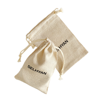 Prix usine 10x15cm sac en lin pochette bijoux cordon coton lin sac avec Logo