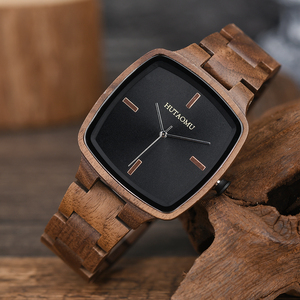 Montres-Bracelets MIYOTA CHARM Carrées en Bois Naturel de Luxe Personnalisables, Vente Chaude, Cadran à Aiguilles Tendance, pour Hommes et Femmes, Vente en Gros - Product Image 2