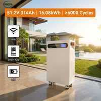Système de stockage d'énergie solaire 16 kWh pour la maison, batterie 51,2 V 314 Ah LFP pour solution d'onduleur hybride hors réseau
