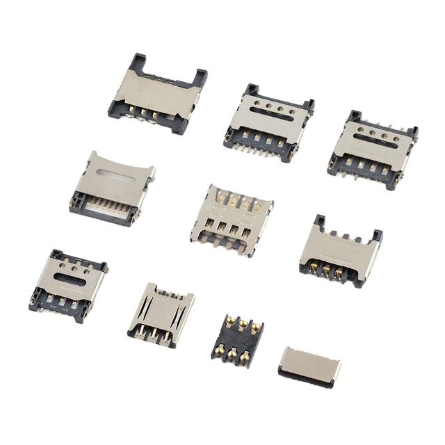 6/6+1/7/8 Pin Plastic Sim Card Holder Socket 6pin push in push-push type Nano sim socket sim card connector