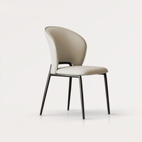 Chaises en métal et cuir de style italien moderne et simple, vente directe d'usine, pour salle à manger et usage domestique