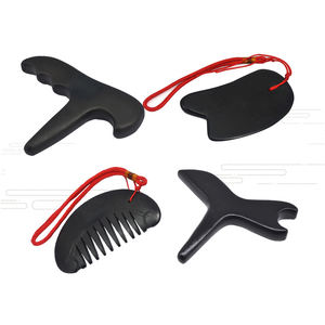 Alat Pijat Refleksi Tubuh Tradisional Tiongkok, Alat Pijat Batu Bian Alami Batu Guasha - Product Image 1