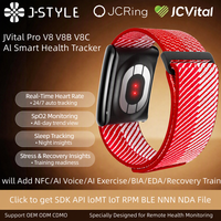 Bracelet intelligent JCVital V8 V8B V8C SDK API OEM ODM, assistant de santé cognitive, interaction vocale, guide de bien-être, CE FCC Rohs