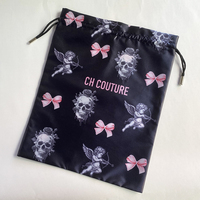 Sac de protection en satin numérique personnalisé avec cordon de serrage pour chapeaux, perruques, chaussures, sacs à main et bijoux – Luxe et élégance