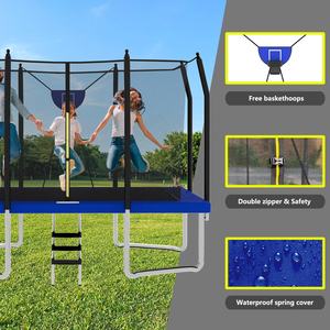 Zoshine Multi-functional Outdoor Trampoline Large Size Rectangular Trampoline Equipped Basketball Hoops Wholesale OEM - Product Image 5