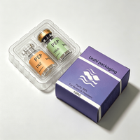 Flacon vide personnalisable pour emballage pharmaceutique, boîte pliable en papier de 3 ml pour peptides avec plateau en plastique