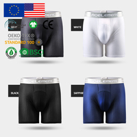 Atmungsaktive Mesh-Herrenunterwäsche mit langen Beinen, Laufunterwäsche, Anti-Scheuer-Sportbekleidung, Airflow-Training, Rückansicht, Herren-Slips, Boxershorts