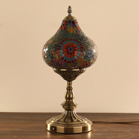 Fabrication de Marrakech fait à la main turc marocain coloré mosaïque vitrail lampe de table lanterne lumineuse