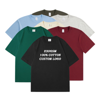 T-shirt unisexe surdimensionné en coton tricoté 230 g/m² de haute qualité OEM, personnalisable avec logo imprimé, t-shirt vierge uni pour homme