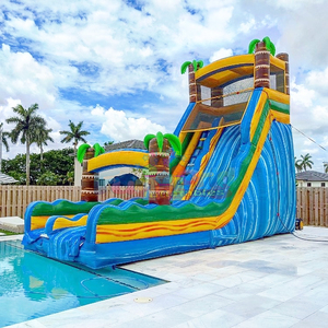 Summer backyard party jumpers tobogan acuatico hinchable <b>inflatable</b> tropical slide for swimming pool - Product Image 1