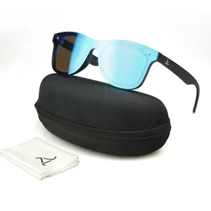 In Stock Trendy Mirrored 1 Piece Lens UV400 Sports Outdoor Women Men Sunglasses Reflective Sun Glasses With Case Cloth
