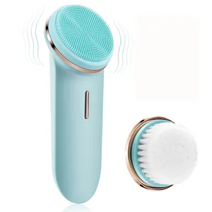 Hot Sale Facial Beauty Device Electric Sonic Vibration Silicone Facial Cleansing Brush