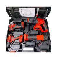 Juego de Herramientas Willing de 16 Piezas, Kits de Herramientas Eléctricas Recargables, Amoladora Angular Eléctrica Sin Escobillas de Litio, Llave Inalámbrica, Caja de Herramientas