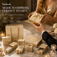 Ensemble de boîtes d'emballage de bijoux de luxe avec ruban en satin, boîtes cadeaux de luxe pour l'emballage de bagues, colliers et boucles d'oreilles