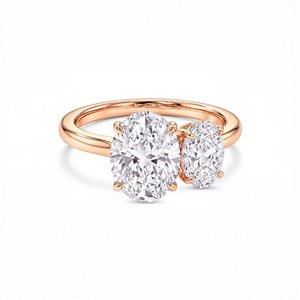 Premium Lab Created Diamond <b>Ring</b> with Dual Oval Cut Diamonds Elegant Multi Stone Engagement <b>Ring</b> for Women Fine Jewelry - Product Image 1