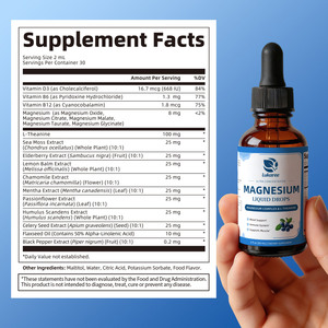 Gouttes liquides de magnésium avec L-Théanine 100 mg, Mousse de mer, Baies de sureau, Camomille, Fleur de la passion, Soutien de l'humeur, 2 fl oz - Product Image 4