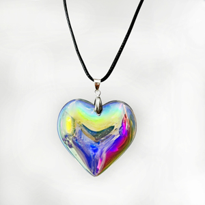 Collana con Ciondolo a <span class=keywords><strong>Cuore</strong></span> Rosso in Cristallo di Vetro, Catena a Corda, Regalo per Matrimonio, Anniversario, Fidanzamento - Product Image 1