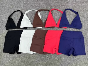 Conjuntos Deportivos Transpirables de Diseño Popular al por Mayor: Sujetador Deportivo y Pantalones Cortos para Gimnasio, Conjuntos de Fitness de Secado Rápido para Yoga - Product Image 4