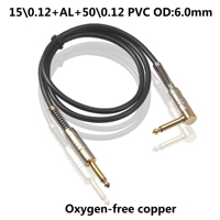 Câble audio plaqué or de haute qualité 6,3 mm-6,3 mm pour microphone/guitare/projecteur