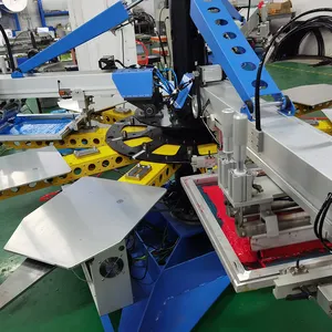 Автоматическая машина для трафаретной печати цена сетка принт 4 вида цветов машина Осьминог круглый футболка экранный принтер для термопереводной машины для продажи