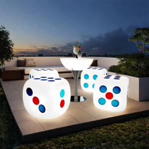 Mesa de cóctel y taburete de silla para exteriores, portátil y brillante, barra LED iluminada, resistente al agua - Product Image 6