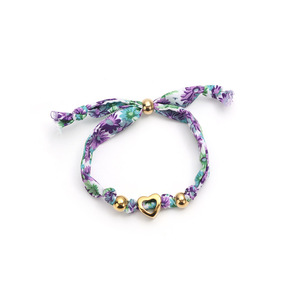 צמידי אופנה רב-תכליתיים מבד ופלדת אל-חלד בצורת לב, צמיד קמעות בעבודת יד מבד לנשים וגברים - Product Image 4