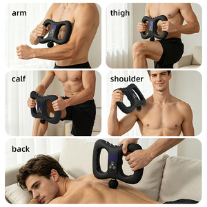 Pistolet de massage fascia rechargeable à double tête, masseur abdominal et lombaire, impulsion EMS, compresse chaude, soin corporel portable - Product Image 4