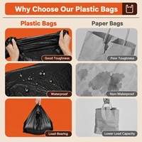 Sac Plastique Noir de Transport Personnalisé pour Emballage de T-shirts, Vendu Directement par l'Usine